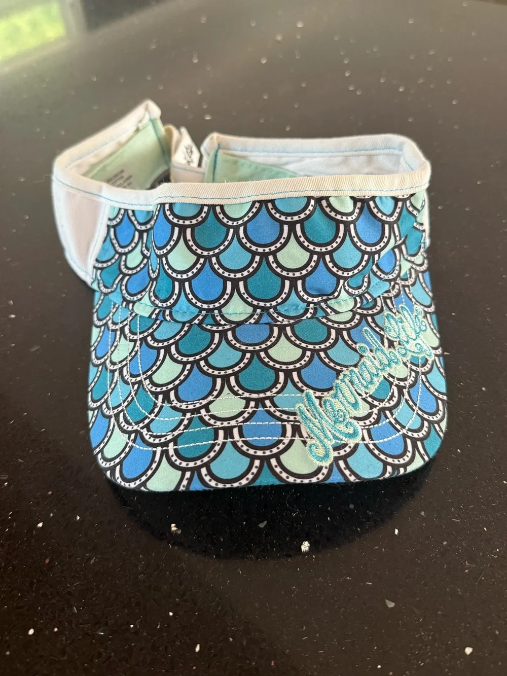 Girls' Blue Teal Patterned Mermaid Life Visor